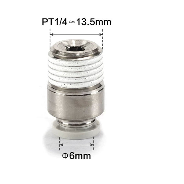Airtac POC: Push Lock Fitting. Male Connector Rounded - POC602