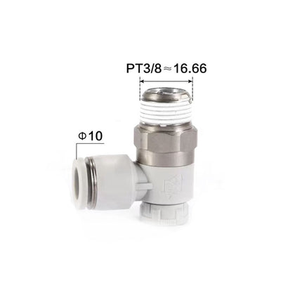 Airtac: Stainless Steel Push-Lock Type Flow Control Valve - PTL1003AD-S