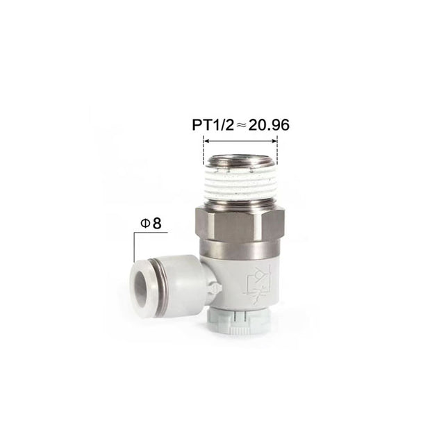 Airtac: Stainless Steel Push-Lock Type Flow Control Valve - PTL1004BD-S
