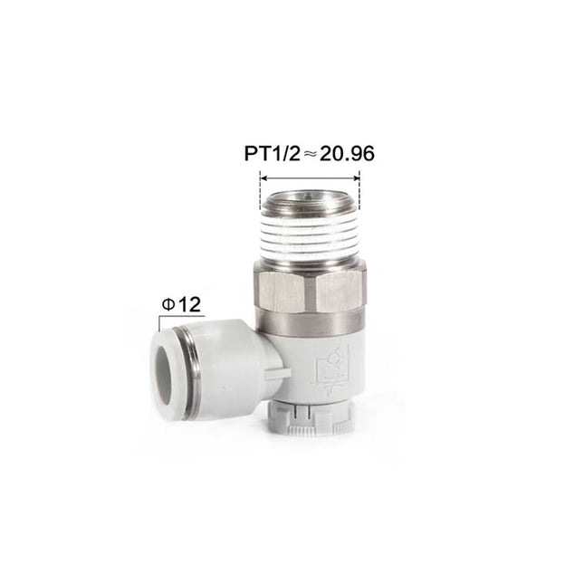 Airtac: Stainless Steel Push-Lock Type Flow Control Valve - PTL1204AD-S