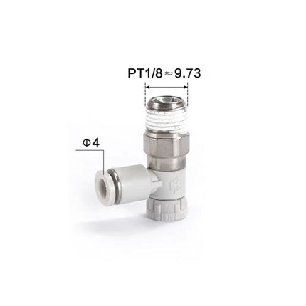 Airtac: Stainless Steel Push-Lock Type Flow Control Valve - PTL401AD-MS