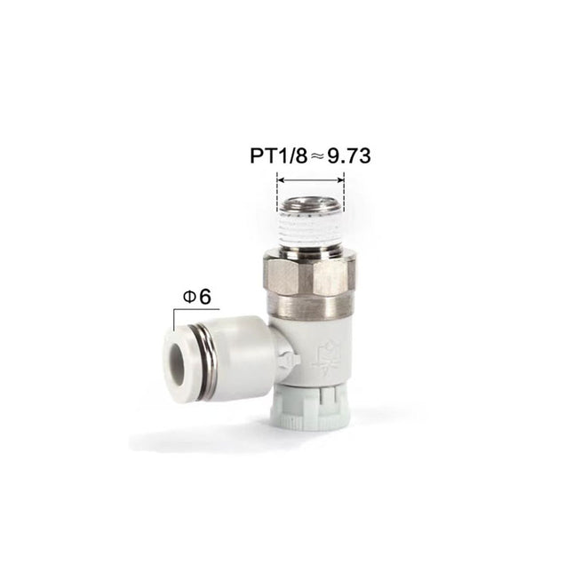 Airtac: Stainless Steel Push-Lock Type Flow Control Valve - PTL601BD-S