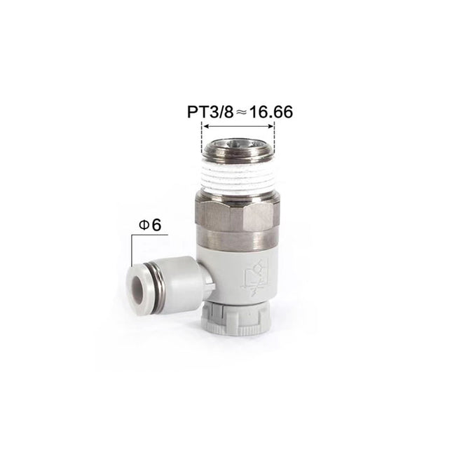 Airtac: Stainless Steel Push-Lock Type Flow Control Valve - PTL603AD-S