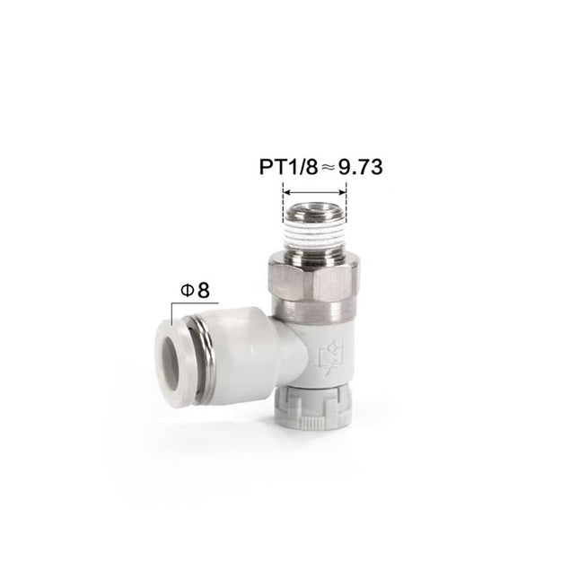 Airtac: Stainless Steel Push-Lock Type Flow Control Valve - PTL801AD-S