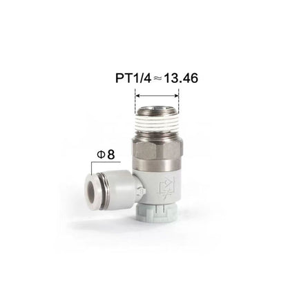Airtac: Stainless Steel Push-Lock Type Flow Control Valve - PTL802BD-S