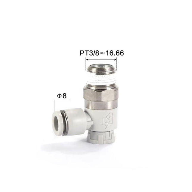 Airtac: Stainless Steel Push-Lock Type Flow Control Valve - PTL803AD-S
