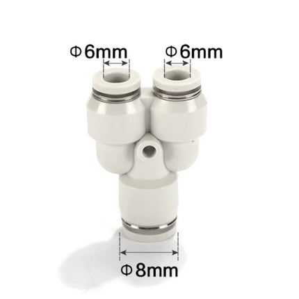 Airtac PYW: Push Lock Fitting. Different Diameter Union Y - PYW8-6D