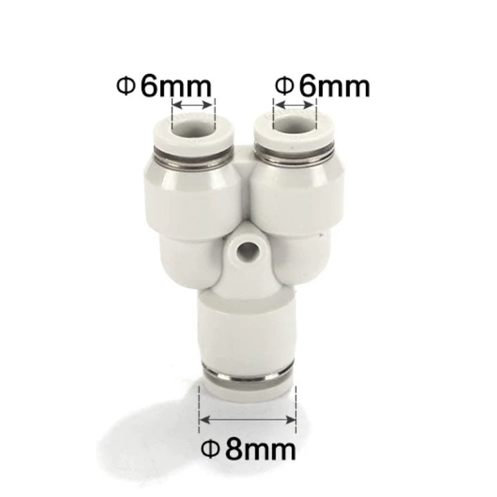Pyw Roud Airtac PYW: Push-lock fittings. Y-type reducing fittings - PYW8-6