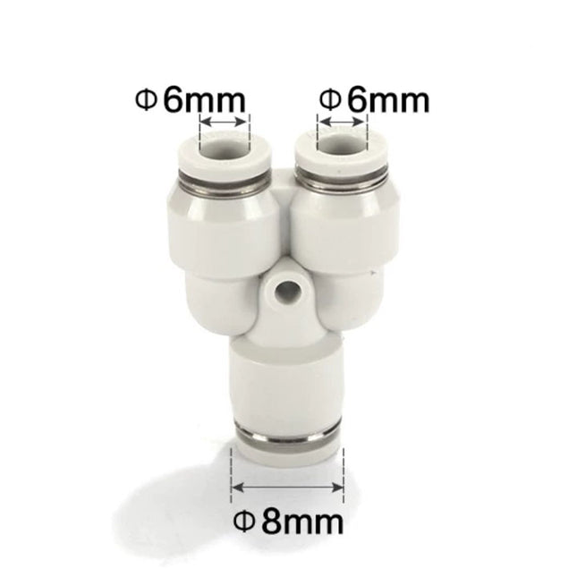 Airtac PYW: Push Lock Fitting. Different Diameter Union Y - PYW8-6D