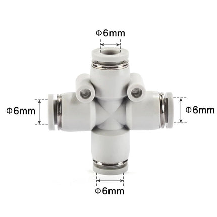 Airtac PZ: Push Lock Fitting. Cross - PZ6