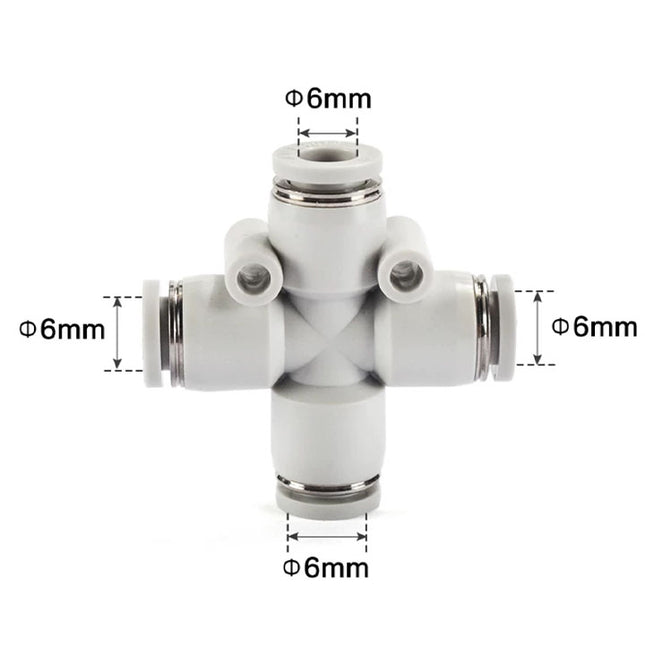 Airtac PZ: Push Lock Fitting. Cross - PZ6D