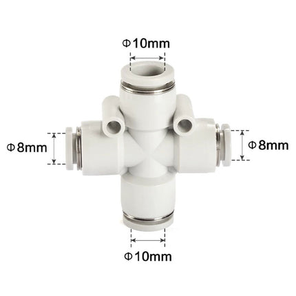 Airtac PZG: Push Lock Fitting. Different Diameter Cross - PZG10-8D