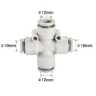 Airtac PZG: Push Lock Fitting. Different Diameter Cross - PZG12-10D