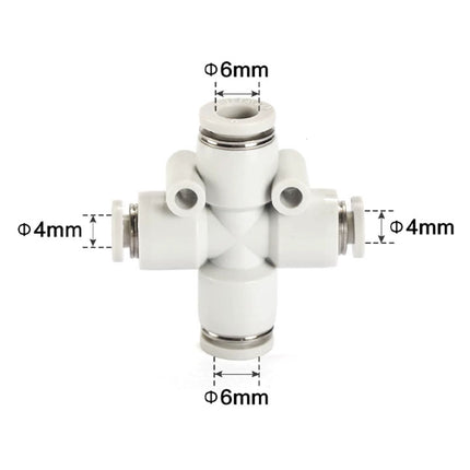 Airtac PZG: Push Lock Fitting. Different Diameter Cross - PZG6-4
