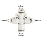 Airtac PZG: Push Lock Fitting. Different Diameter Cross - PZG6-4D