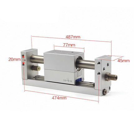 Airtac RMH: Rodless magnetic cylinder,with linear guide - RMH25X350SG