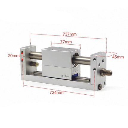 Airtac RMH: Rodless magnetic cylinder,with linear guide - RMH25X600SG
