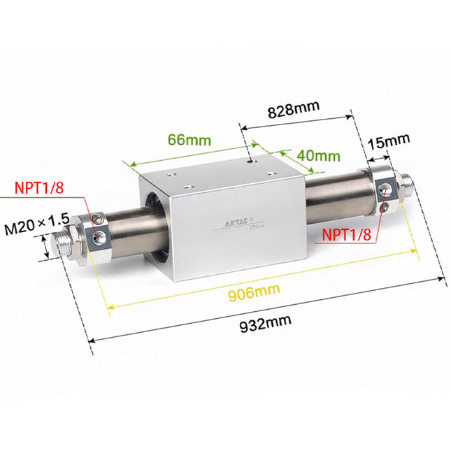 Airtac RMS: Rodless Magnetic cylinder -  RMS20X800T