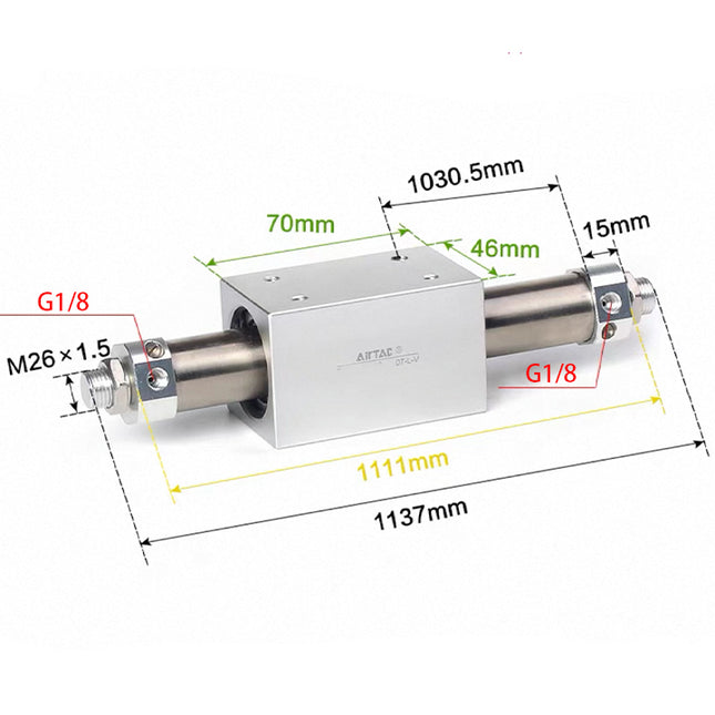 Airtac RMS: Rodless Magnetic cylinder -  RMS25X1000G
