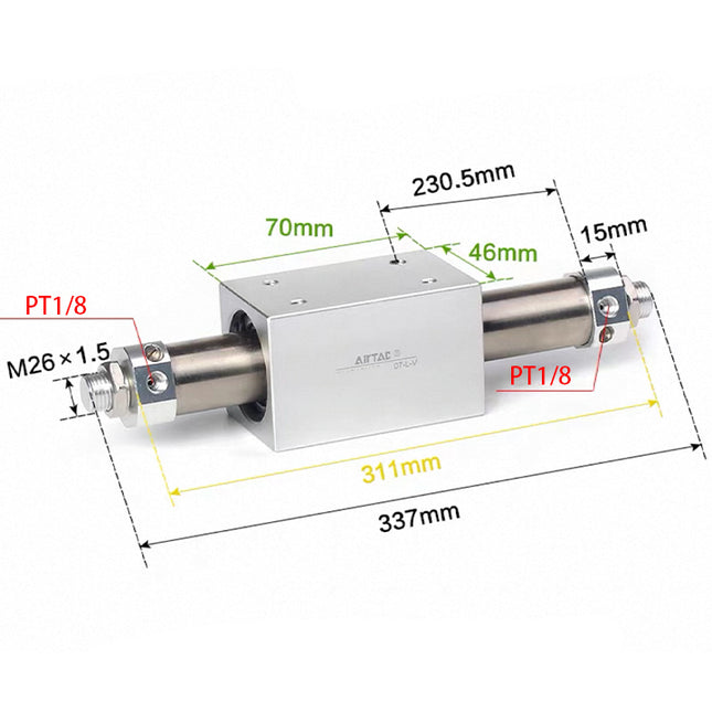 Airtac RMS: Rodless Magnetic cylinder -  RMS25X200