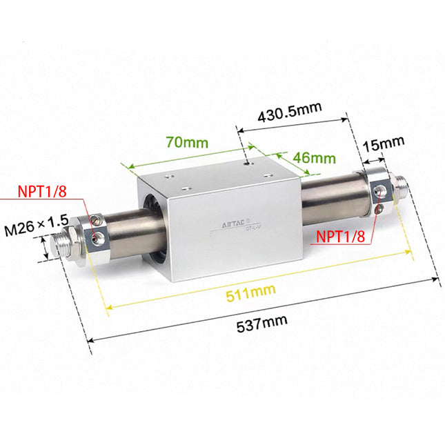 Airtac RMS: Rodless Magnetic cylinder -  RMS25X400T