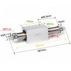 Airtac RMS: Rodless Magnetic cylinder -  RMS25X450T