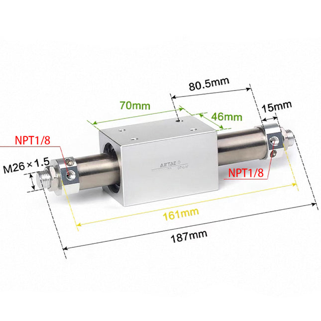 Airtac RMS: Rodless Magnetic cylinder -  RMS25X50T