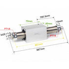 Airtac RMS: Rodless Magnetic cylinder -  RMS25X750