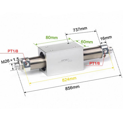 Airtac RMS: Rodless Magnetic cylinder -  RMS32X700