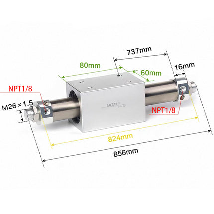 Airtac RMS: Rodless Magnetic cylinder -  RMS32X700T