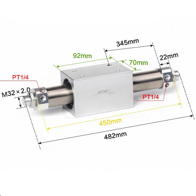Airtac RMS: Rodless Magnetic cylinder -  RMS40X300