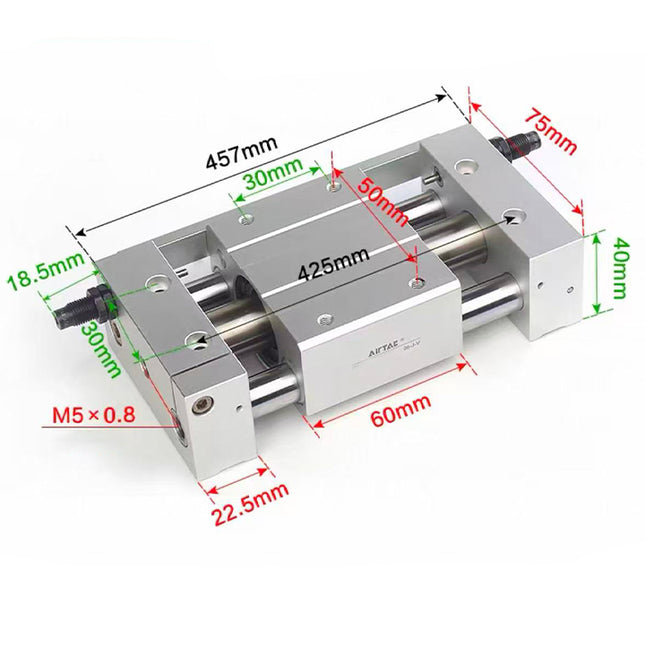 Airtac RMT: Guided rodless cylinder(Magnetic Coupled)- RMT16X350SAT