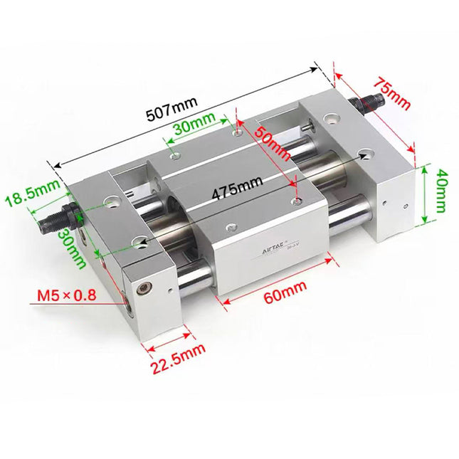 Airtac RMT: Guided rodless cylinder(Magnetic Coupled)- RMT16X400SAT