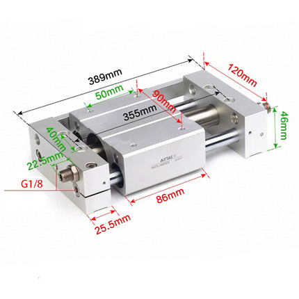 Airtac RMTL: Guided rodless cylinder,magnetic coupled/ball bearing - RMTL20X250SG