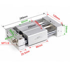 Airtac RMTL: Guided rodless cylinder,magnetic coupled/ball bearing - RMTL25X150ST