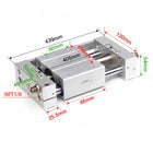 Airtac RMTL: Guided rodless cylinder,magnetic coupled/ball bearing - RMTL25X300ST