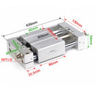 Airtac RMTL: Guided rodless cylinder,magnetic coupled/ball bearing - RMTL25X500ST
