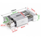 Airtac RMTL: Guided rodless cylinder,magnetic coupled/ball bearing - RMTL25X700ST
