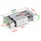 Airtac RMTL: Guided rodless cylinder,magnetic coupled/ball bearing - RMTL25X800S