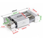 Airtac RMTL: Guided rodless cylinder,magnetic coupled/ball bearing - RMTL32X250SG
