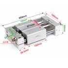 Airtac RMTL: Guided rodless cylinder,magnetic coupled/ball bearing - RMTL32X750SG