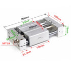 Airtac RMTL: Guided rodless cylinder,magnetic coupled/ball bearing - RMTL40X350ST