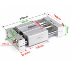 Airtac RMTL: Guided rodless cylinder,magnetic coupled/ball bearing - RMTL40X500S