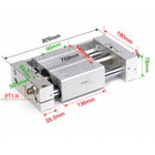 Airtac RMTL: Guided rodless cylinder,magnetic coupled/ball bearing - RMTL40X600S