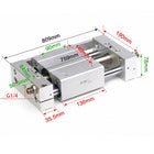 Airtac RMTL: Guided rodless cylinder,magnetic coupled/ball bearing - RMTL40X600SG