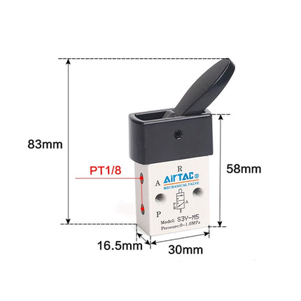 Airtac S3Y-06: Manual Valve. 3 Way - S3Y06
