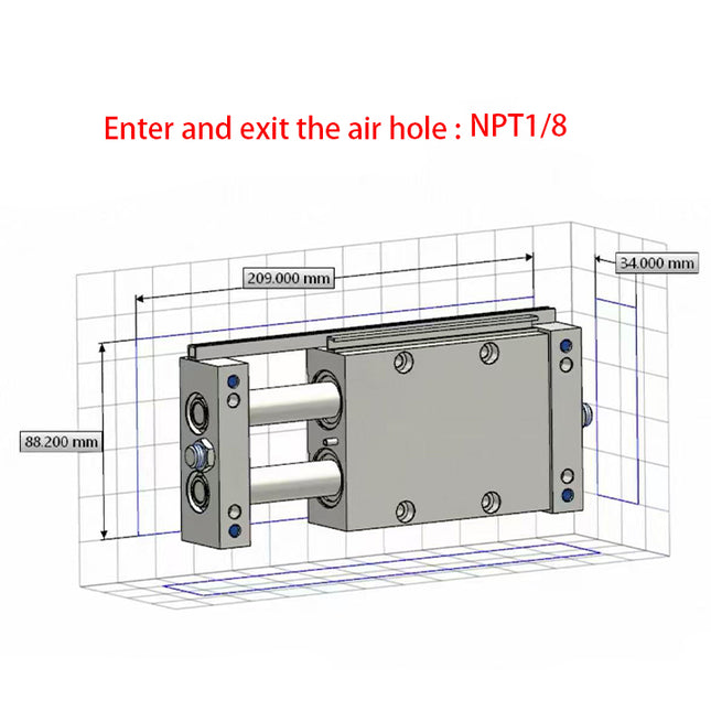 Airtac STW: Slide table cylinder - STWB25X50ST