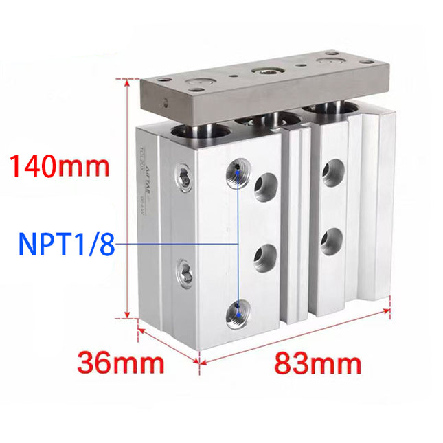 Airtac TCL: Triaxial Cylinder,Double Acting Type- TCL20X60ST